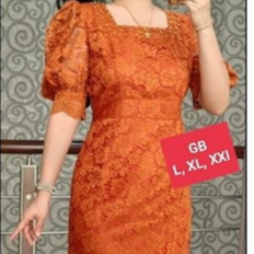 ER10 DRES SEMI BRUKAT/BAJU PESTA WANITA KEKINIAN/TUNIK RENDA TANGAN BALON MUTIARA