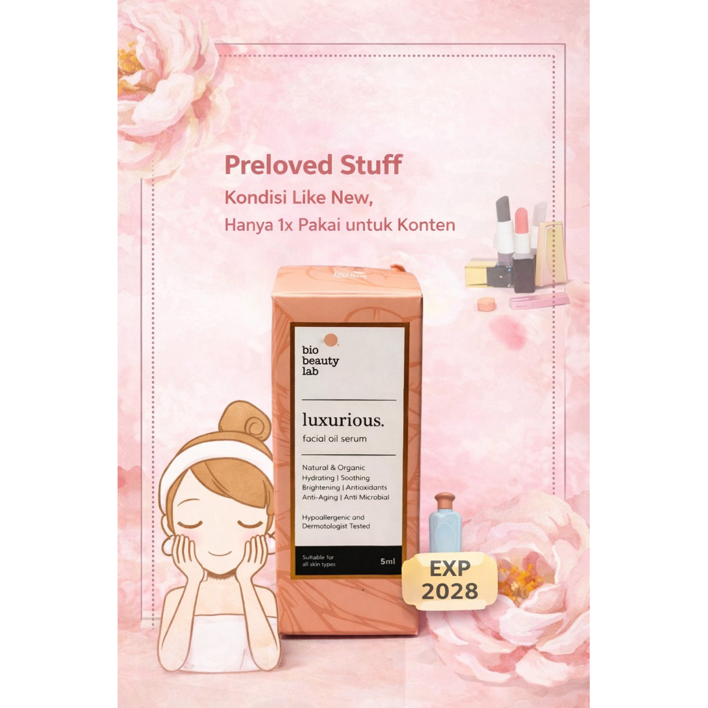 Facial Oil Serum Luxurious 5ml – Preloved Like New 1x Pakai – Exp 2028