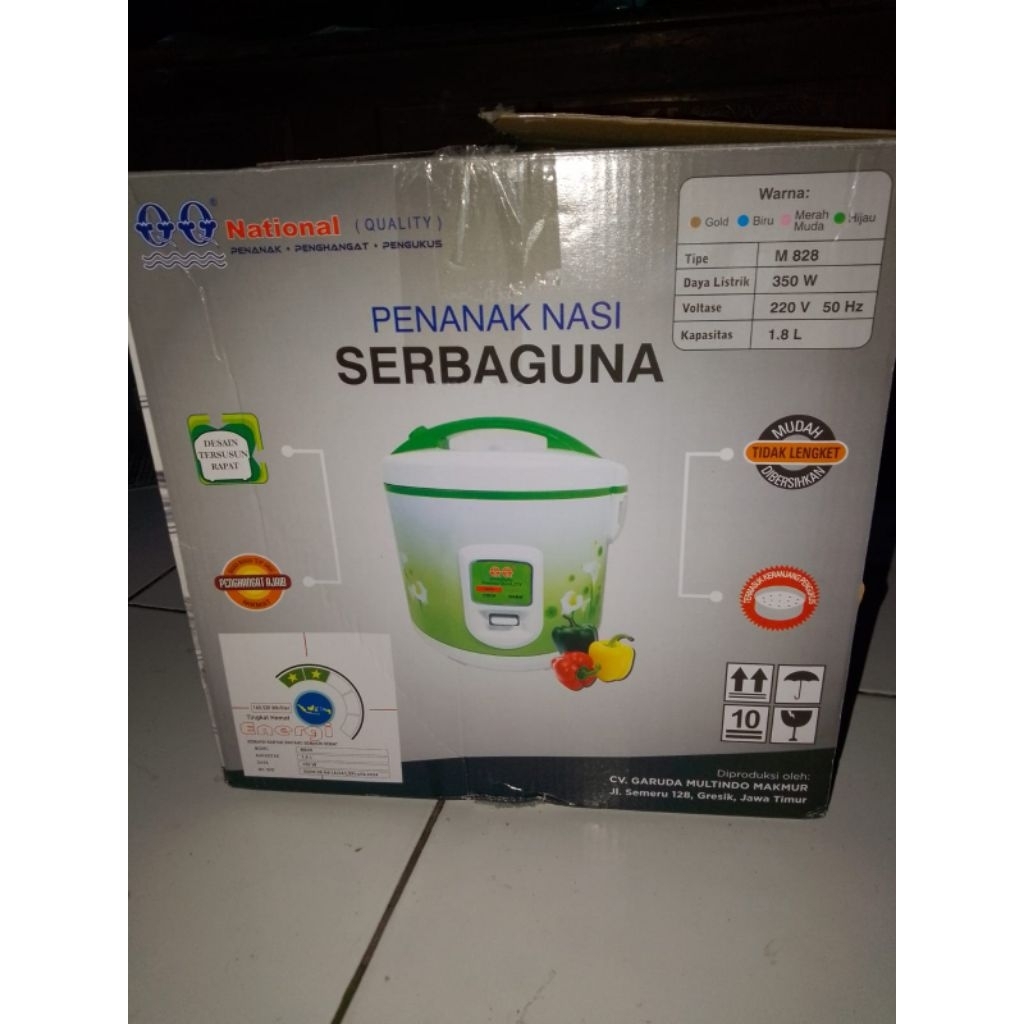 Rice Cooker National Quality 3 in 1 Kapasitas 1.8 L – Hemat Listrik & Multifungsi