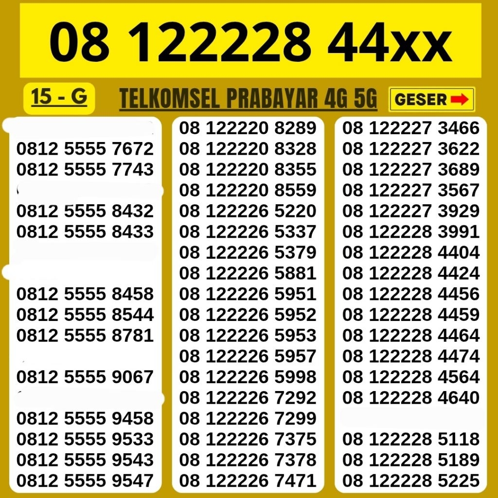 Nomor Cantik Simpati Telkomsel 4G 5G Kartu Perdana Telkomsel Simpati Nocan Simpati Nomer Cantik Telk