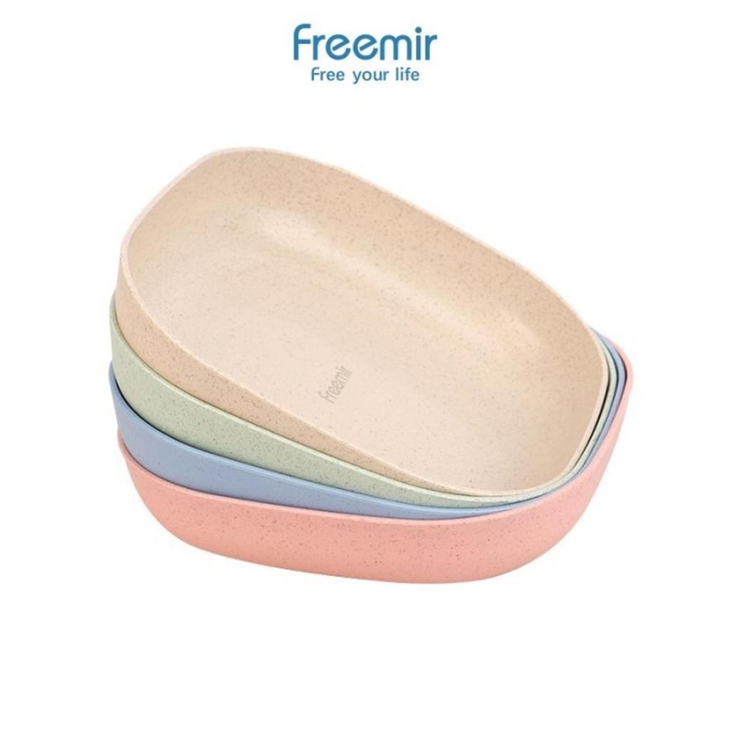 Freemir Set Piring 4pcs Wheat Straw Warna Warni Anti Pecah Microwave Safe