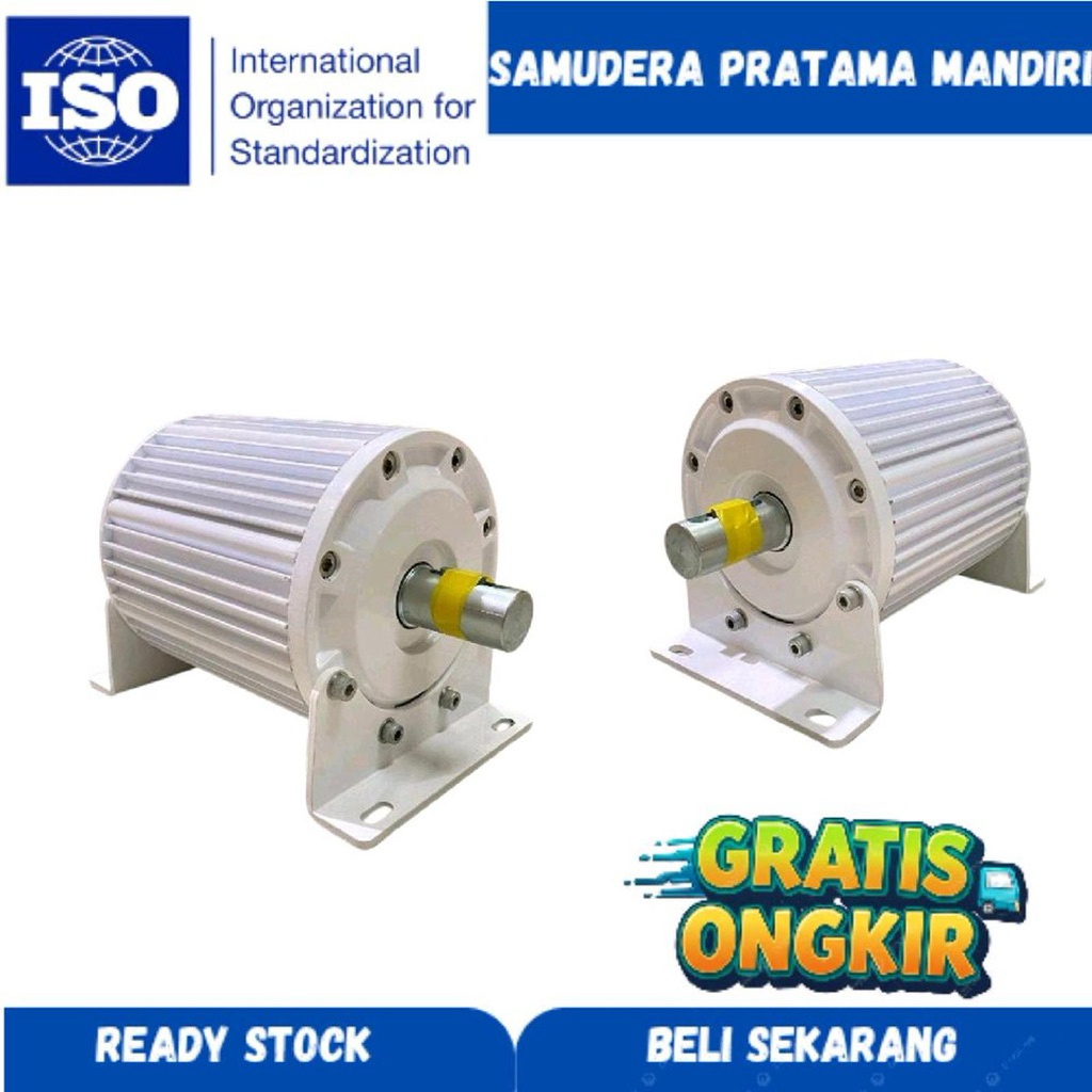 Generator Magnet Permanen Permanent Wind Turbine Turbin Angin 1000W 24V 48V Low RPM 500 RPM