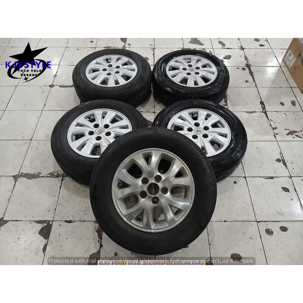 MENJUAL VELG RACING SECOND MODEL COPOTAN INNOVA RING 15 PCD 5X114,3 LEBAR 6 RATA ET45 SILVER + BAN 2