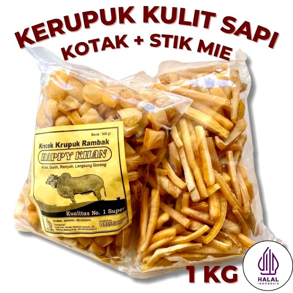 Kerupuk Kulit Sapi 1 Kg Kotak + Stik Mie