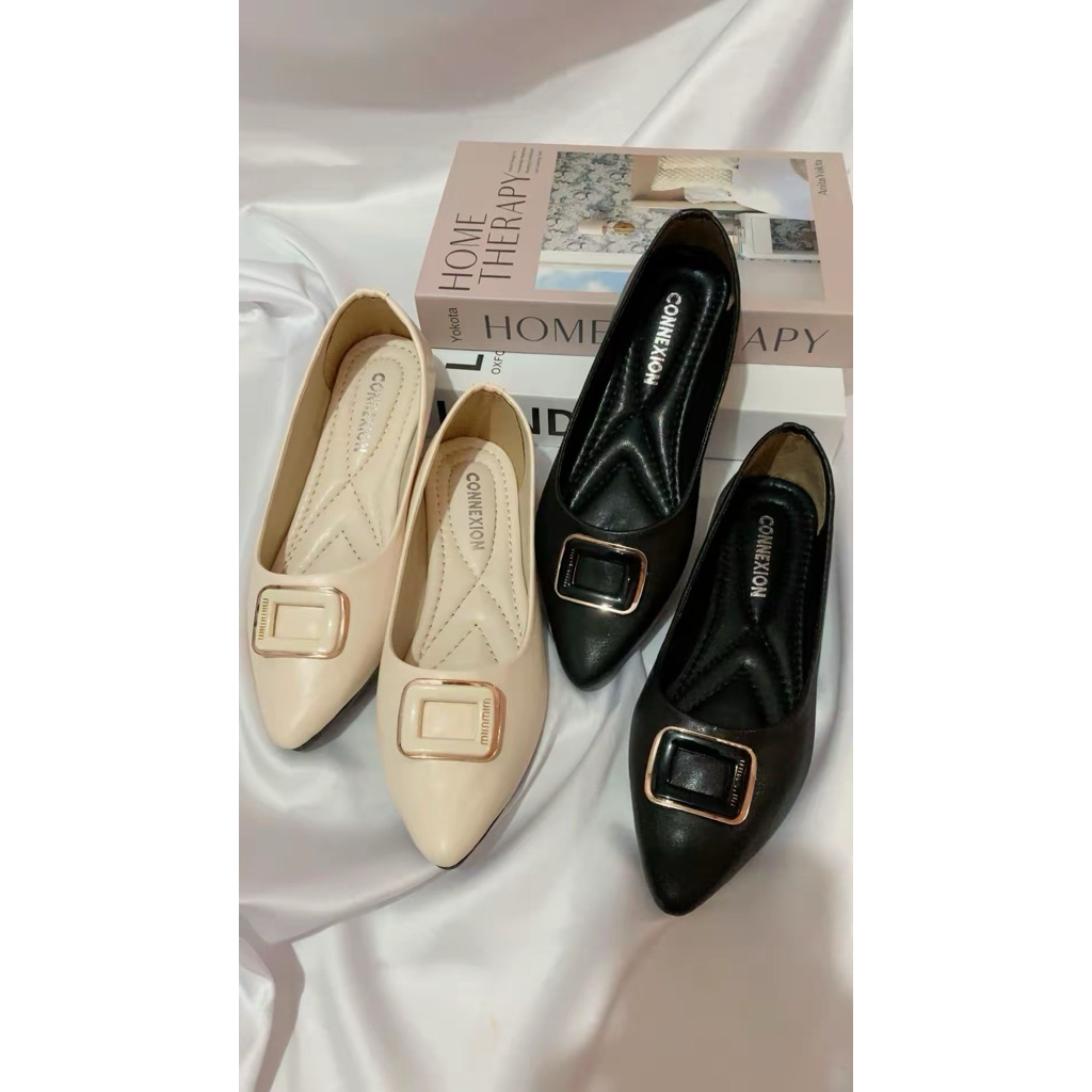sepatu flatshoes kerja wanita model miumiu connec