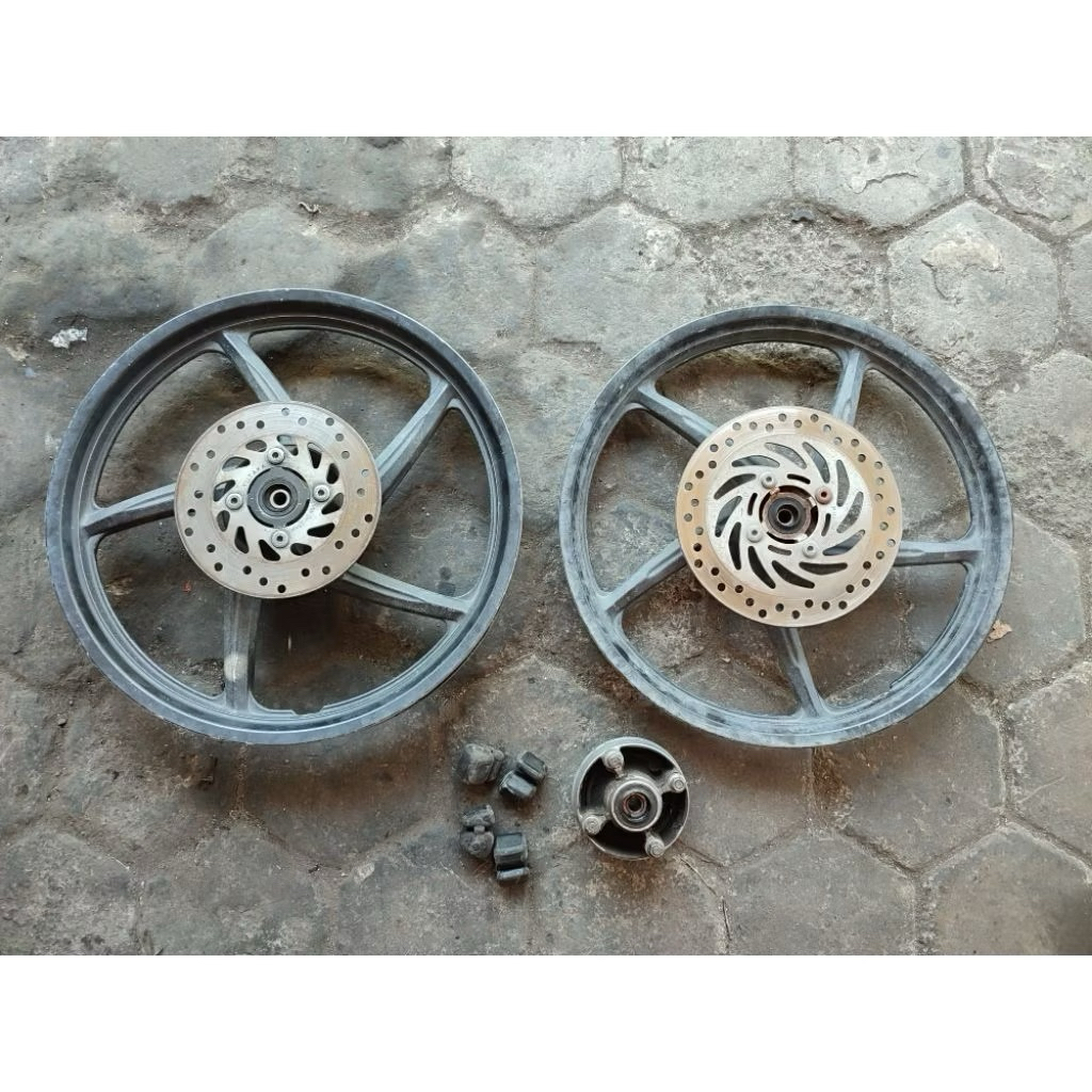 Velg Set Supra 125 Fi Double Disk Blade New DD Supra Helmin Disk Datar Original