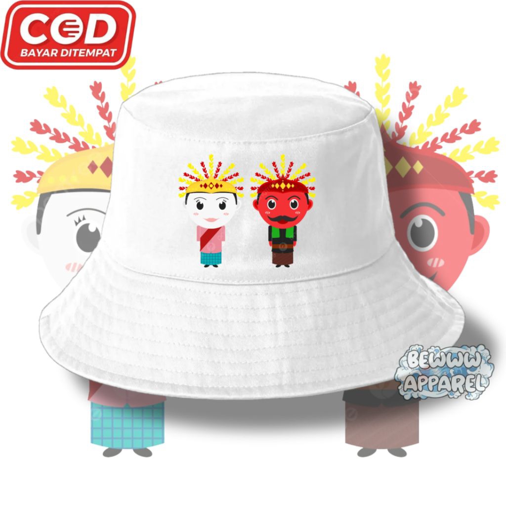 Topi Bucket Anak Ondel Ondel  / Topi Anak Ondel Ondel