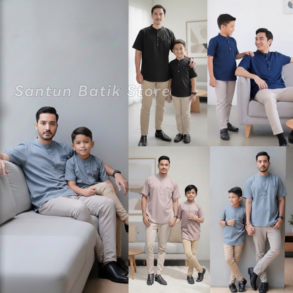 baju koko anak dan ayah couple terbaru Baju koko kurta Ayah dan Anak Couple Koko ayah anak laki-laki