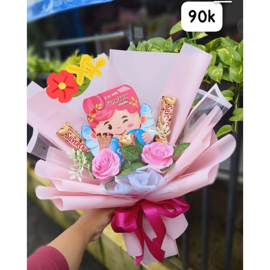 Buket Silverqueen beruang // buket Silverqueen // buket coklat