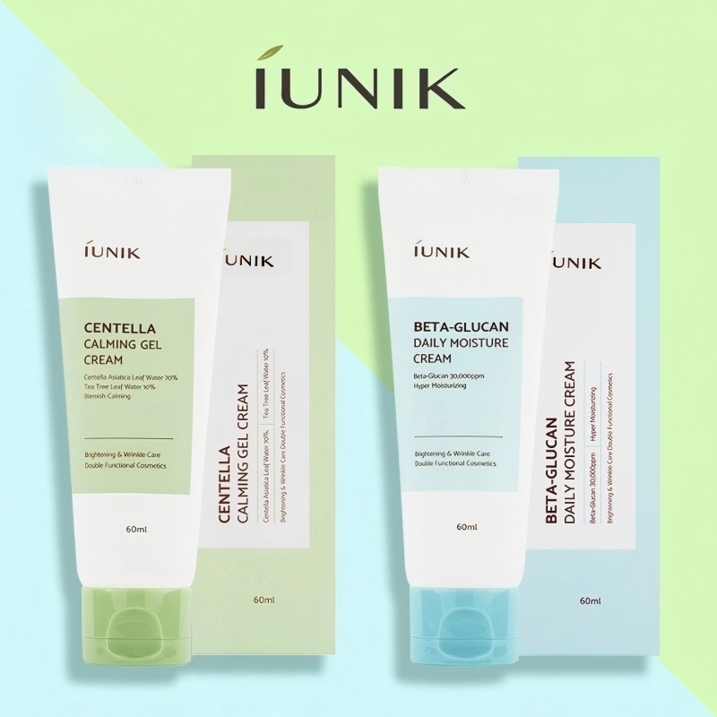 IUNIK Cream/IUNIK Centella Calming Gel Cream 60ml/IUNIK Beta-Glucan Daily Moisture Cream 60ml