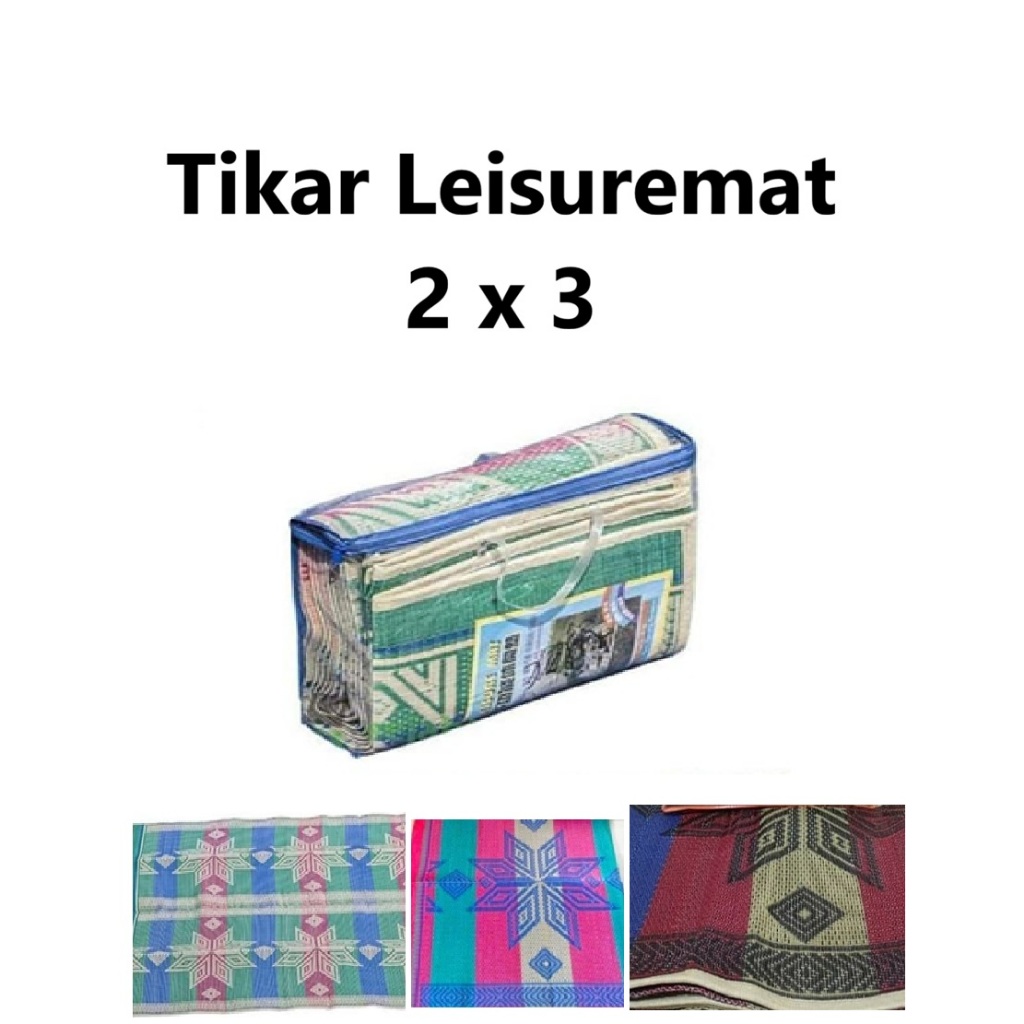 Tikar Piknik Lipat 2x3 / Tikar Leisure Mat 2x3 / Tiker Karpet lisermat Tikar Anyaman Lipat plastik