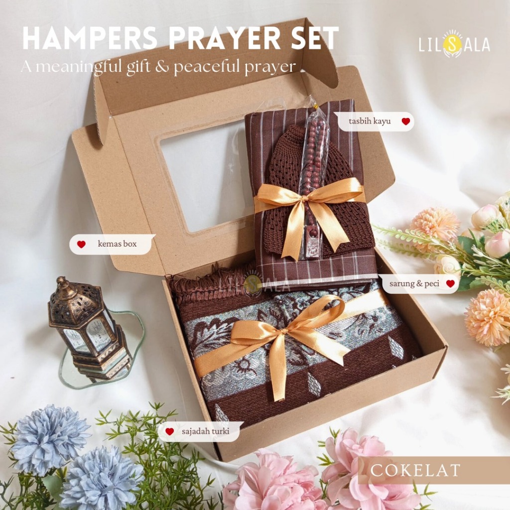 [BKLFSPH] HAMPERS KADO COWOK PAKET SAJADAH SARUNG PECI TASBIH PACKING BOX KADO SOUVENIR HAJI UMROH P