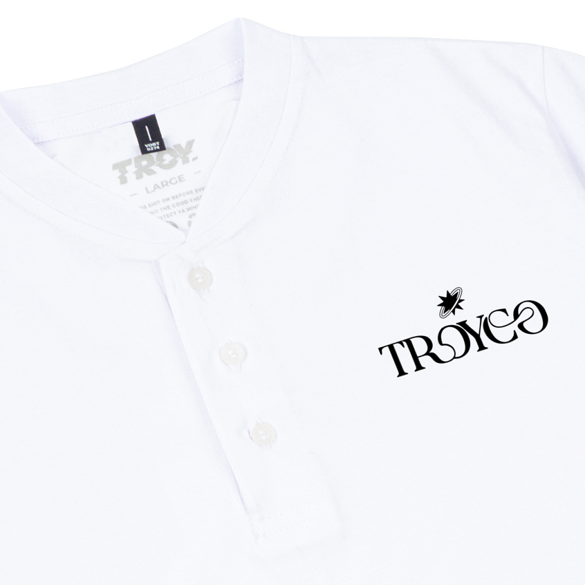 Troy Company Baju Koko Pria Putih Lengan Pendek Kerah Shanghai Pathway KKD 3022