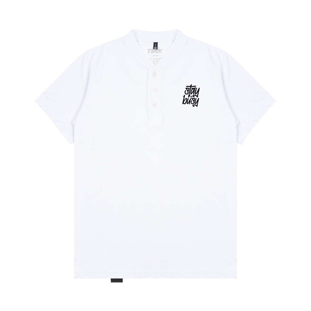 Troy Company Baju Koko Pria Putih Lengan Pendek Kerah Shanghai Stay Busy KKD 2567