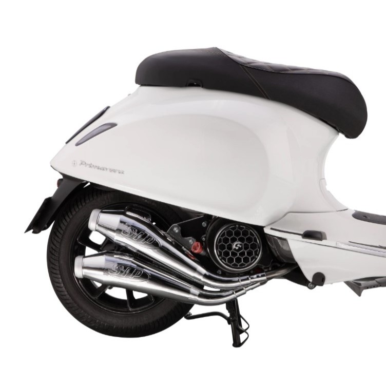 SIP Twin Pipe Racing Exhaust Knalpot Vespa Sprint Primavera 3v iget abs - chrome