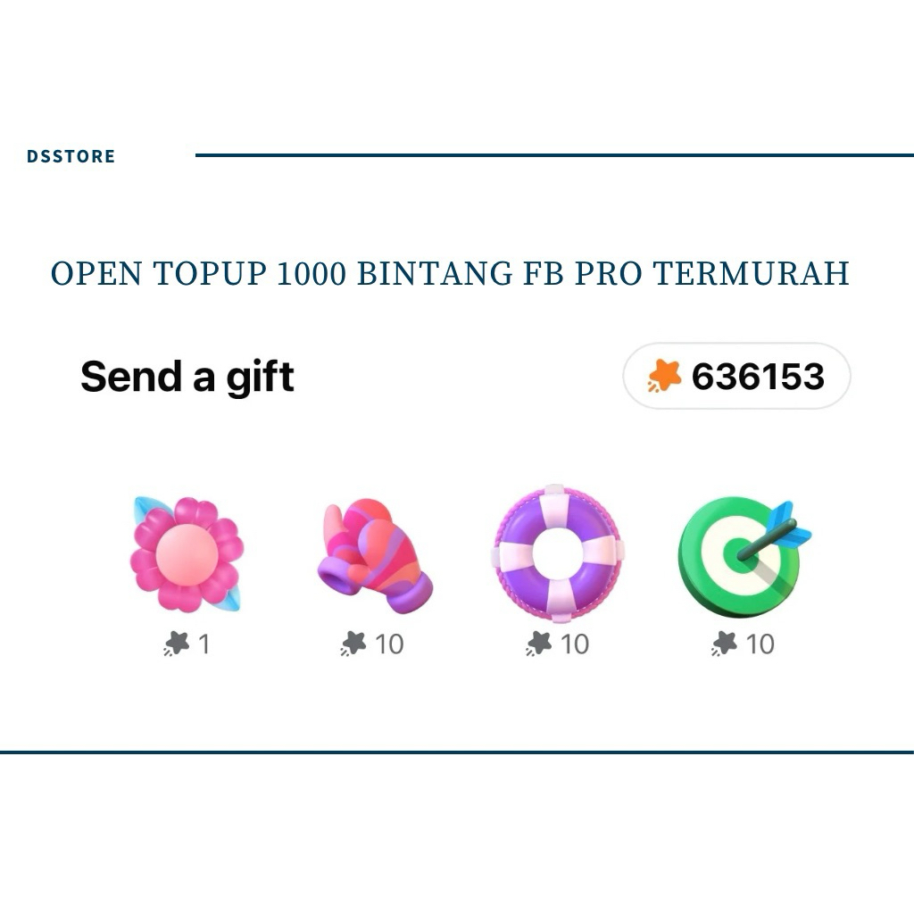 OPEN TOPUP BINTANG FB PRO TERMURAH 100%