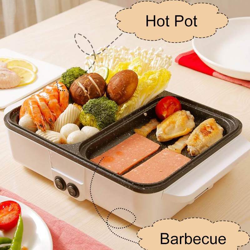 Alat Panggang Listrik Grill Pan Serbaguna Untuk BBQ Dan Steamboat 2 Fungsi