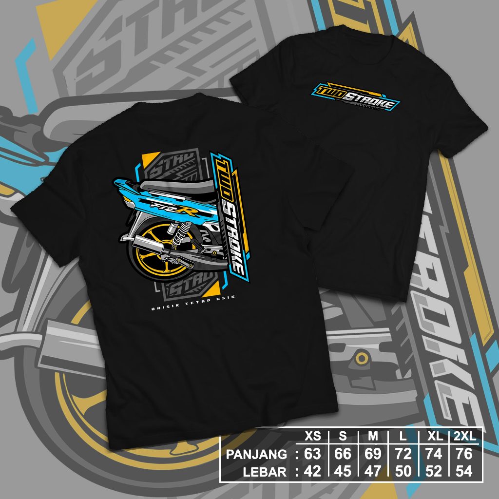 kaos two stroke fiz r kaos racing distro pria wanita unisex hitam