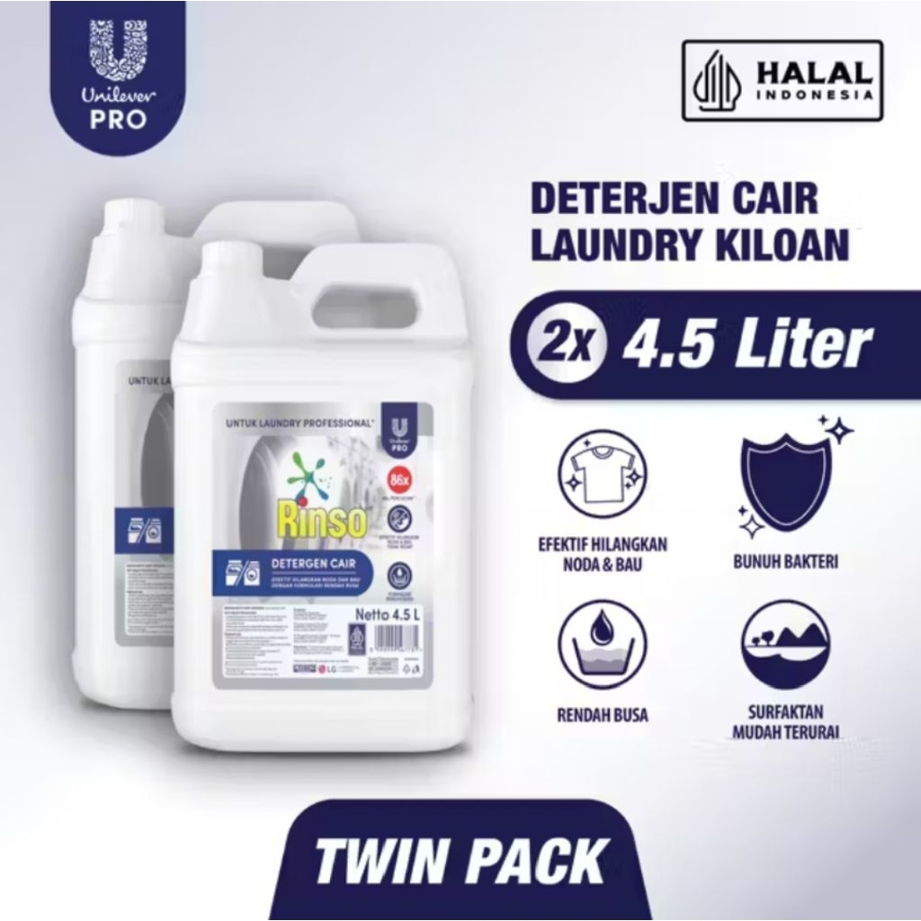 Deterjen Cair Laundry Kiloan Rendah Busa untuk Mesin Cuci 4.5 Liter