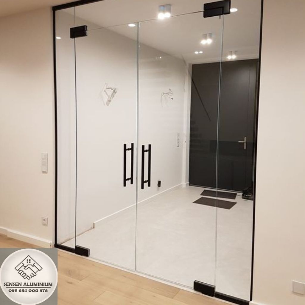 pintu double kaca tempered 12mm malang