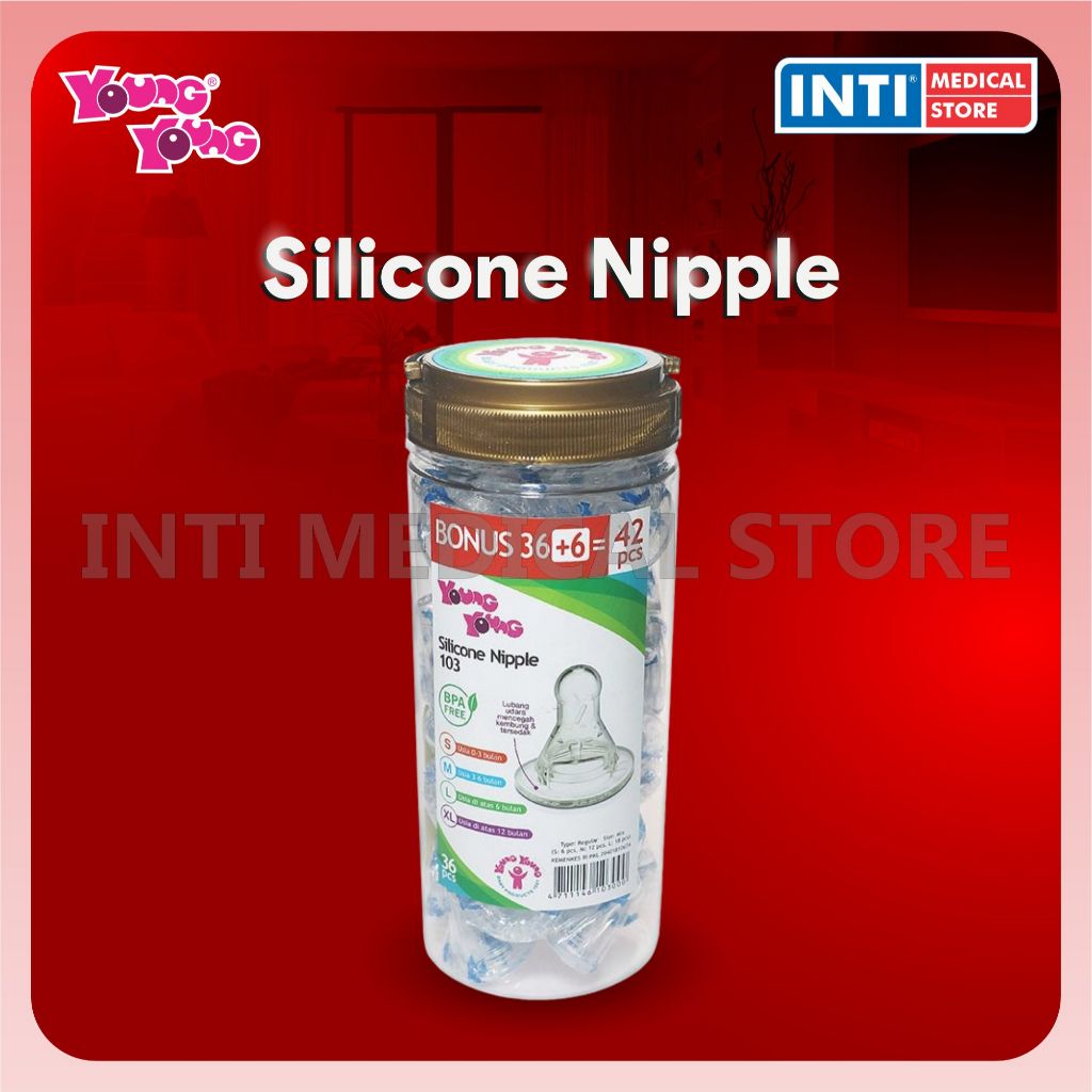 Young Young | Silicone Nipple 103 Toples 36+6's | Dot Bayi | Penyambung Puting