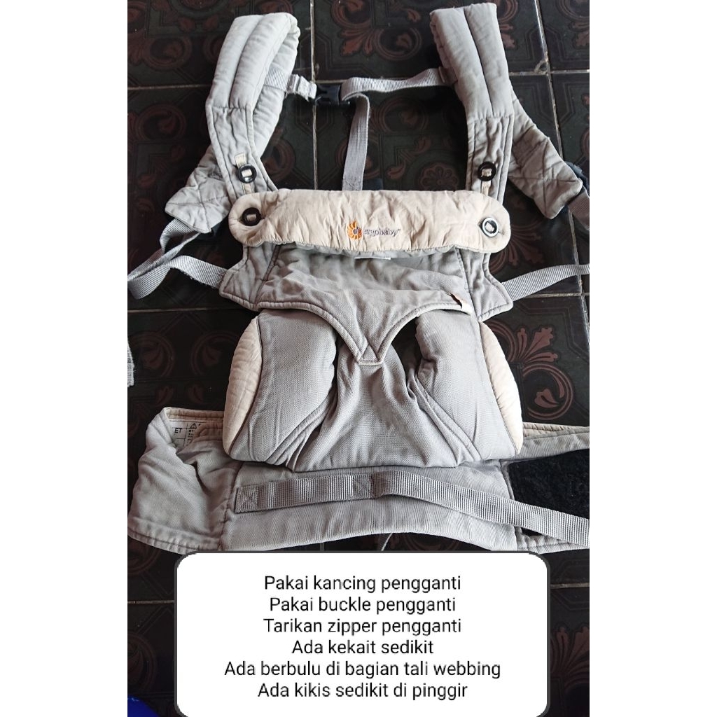 preloved gendongan ssc ergobaby 360 grey 4 position