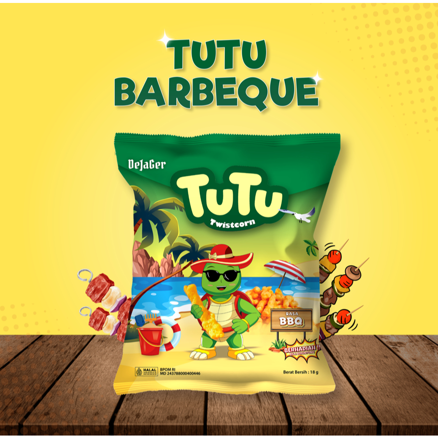 Dejager Twistcorn TUTU Rasa Barbeque (1 PACK ISI 10 PCS)