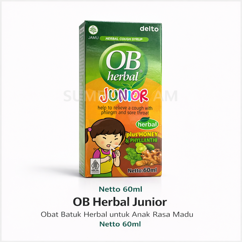 OB Herbal Junior Sirup 60 Ml Batuk Anak 6-12 Tahun / Obat batuk anak / obat herbal anak