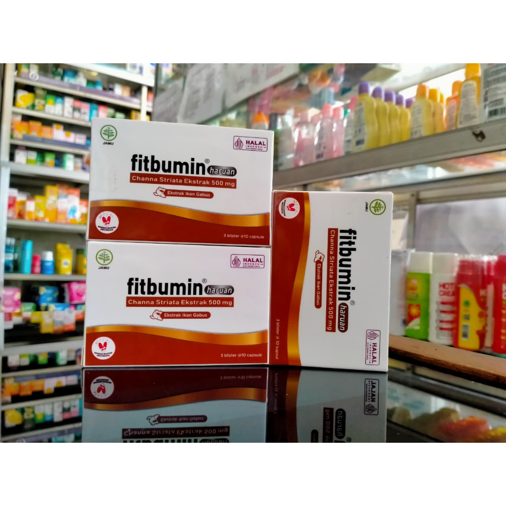 FITBUMIN HARUAN 1BOX @3 STRIP ekstrak albumin ikan gabus fitbumin kapsul