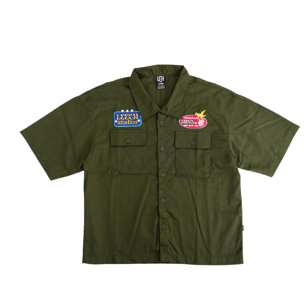 Workshirt | Leech Archive Olive | Kemeja | Leech.co