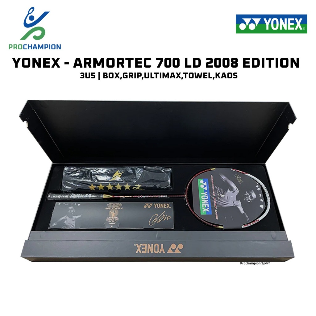 Raket Badminton Yonex Armortec 700 LD 2008 Edition 3u5 (Box, Grip, Ultimax, Towel, Kaos)