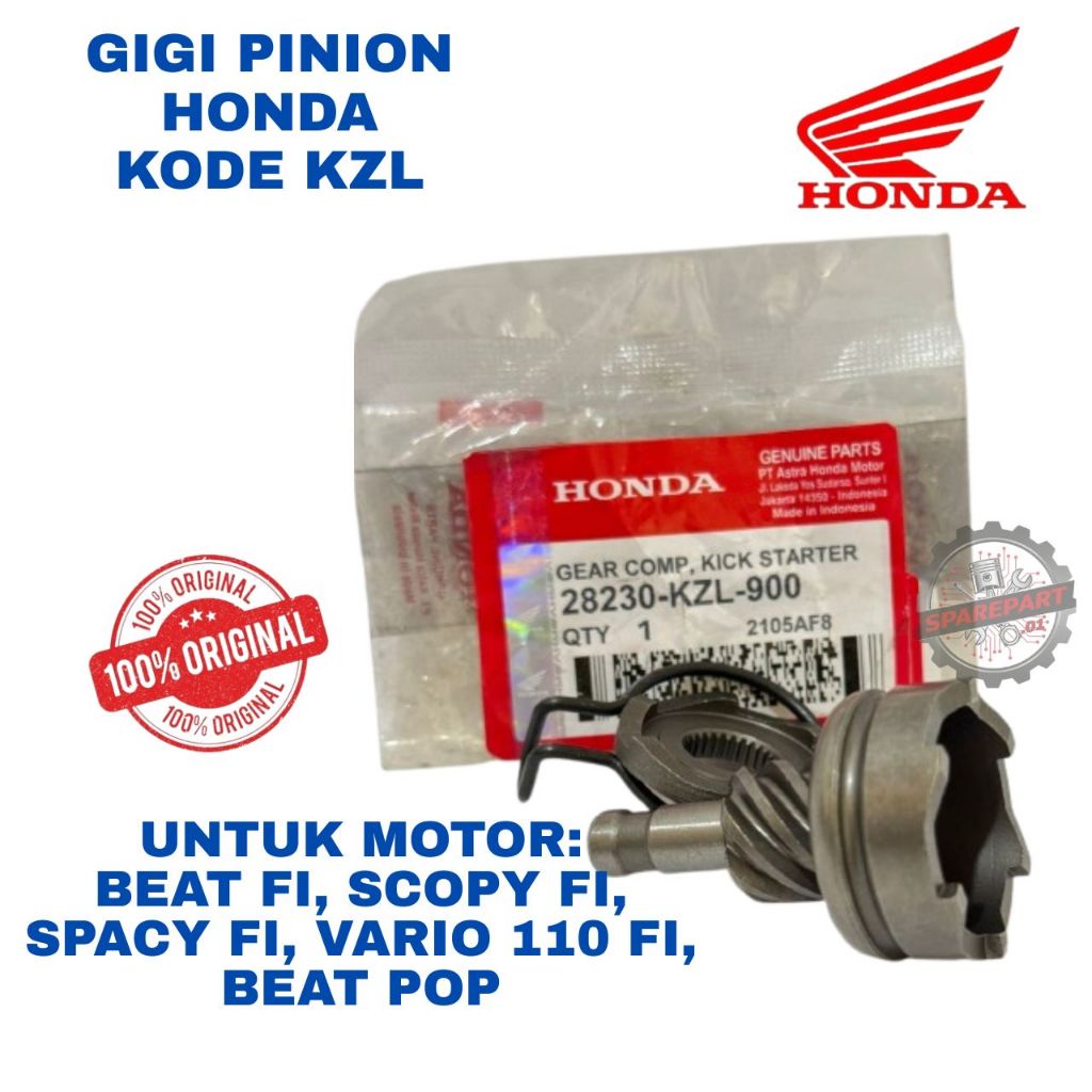 GIGI PINION ORIGINAL HONDA KODE KZL BEAT, GIGI PINION BEAT FI, SCOOPY FI, SPAACY FI, VARIO 110 FI, B