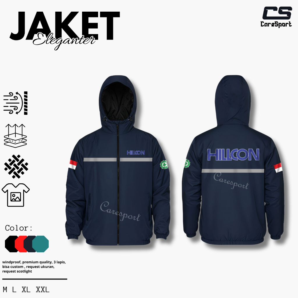 JAKET CUSTOM HILLCON ELEGANTER PARAST SEMI WF SCOTLIGHT PERUSAHAAN TAMBANG PT FREE NAMA