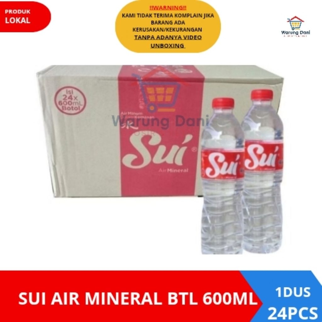 Sui Air Mineral Botol 600ml - 1Dus