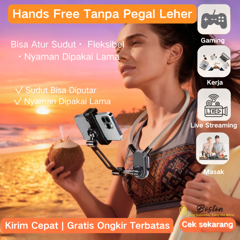 Holder Leher HP Hands Free–Alat Live Streaming untuk Kerja&Gaming |Nyaman & Fleksibel  |Gaya Telesin