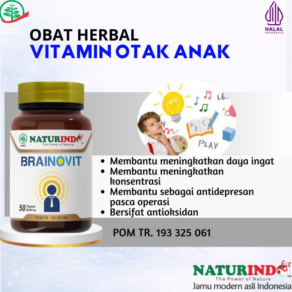 BRAINOVIT - Obat herbal pegagan untuk vitamin otak anak
