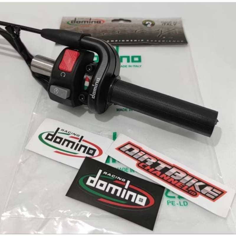 GAS SPONTAN 2 KABEL DOMINO + SAKLAR KANAN DOMINO MODEL KTC UNIVERSAL PNP KLX DTRACKER VIXION CB150 D
