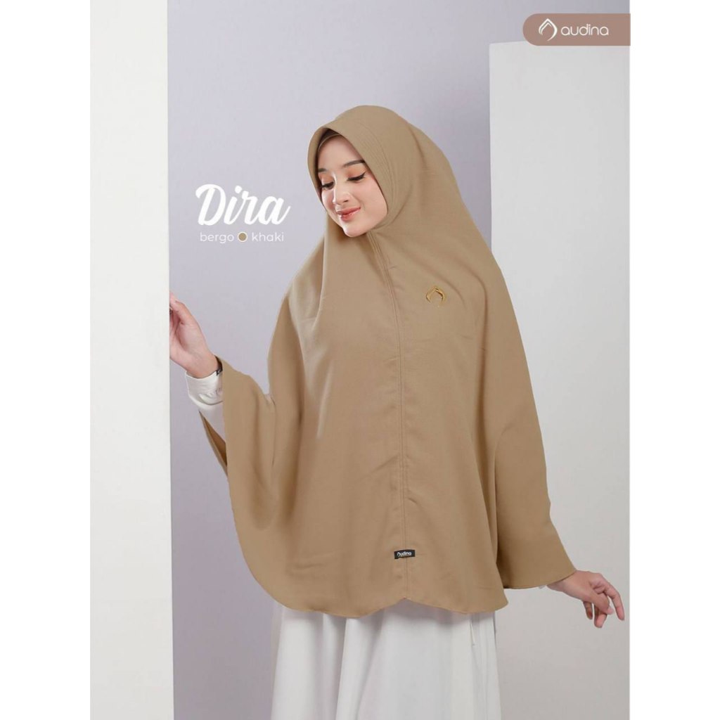 hijab/khimar ORI brand AUDINA '' Dira Bergo '' warna Khaki size L