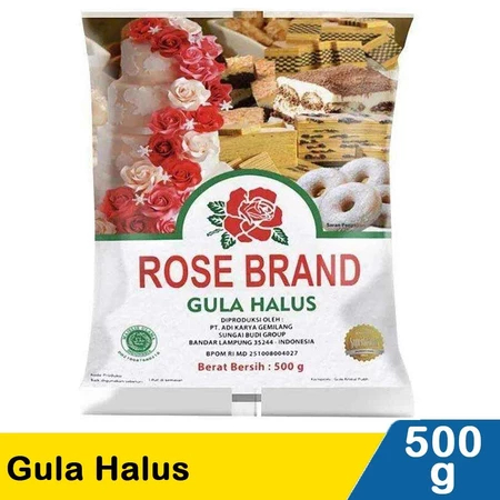 Gula Halus Rose Brand Kemasan Isi 500 Gram Bahan Baking Donat Gula Halus Toping Kue