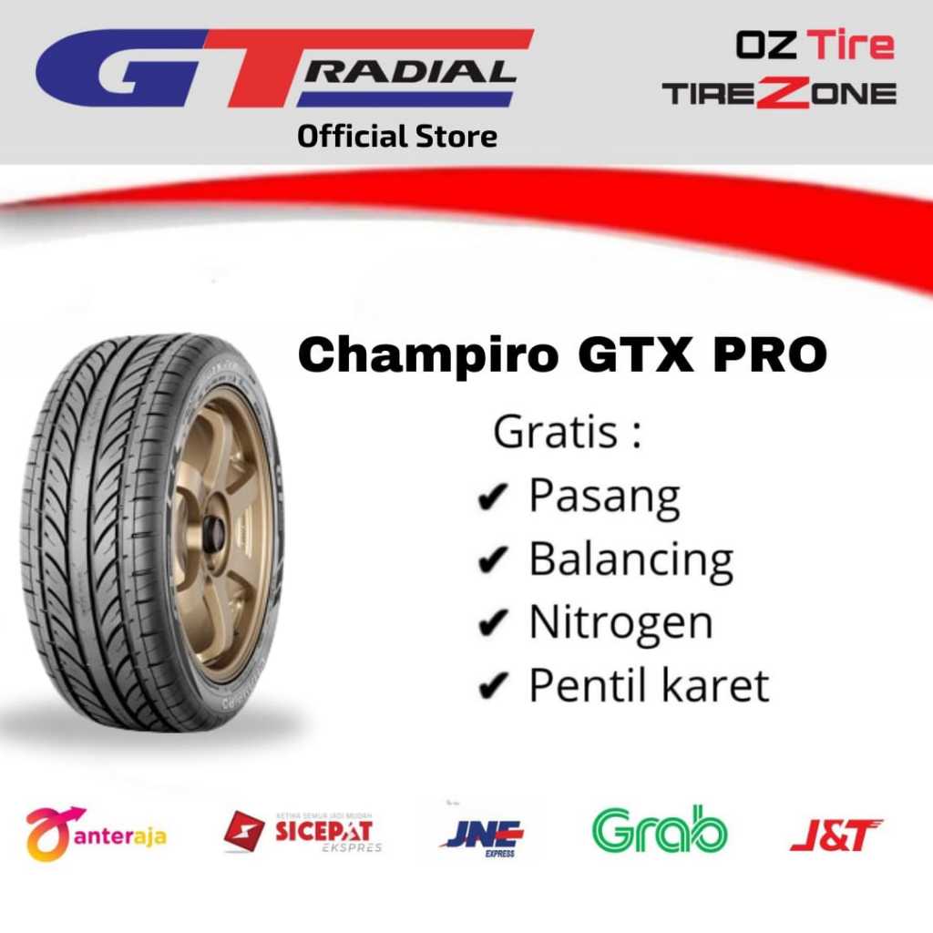 Ban Mobil GT Radial 195/50 R16 Champiro GTX Pro Ban Radial Tubeless Mobil Fiesta Kia Rio Swift Sient
