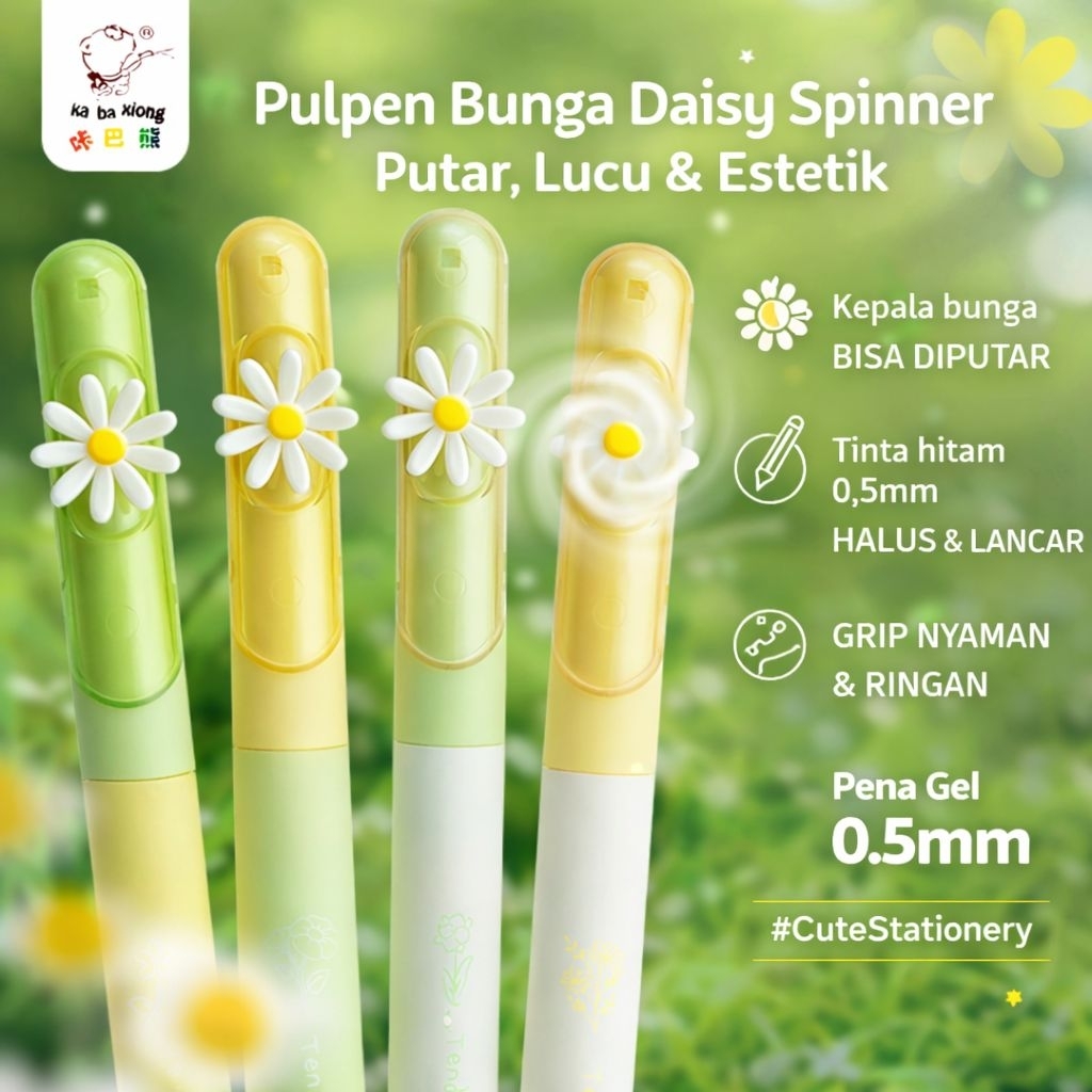 Pulpen Gel Kincir Putar 0.5mm Isi 4 | Pulpen Lucu Estetik | Tinta Hitam