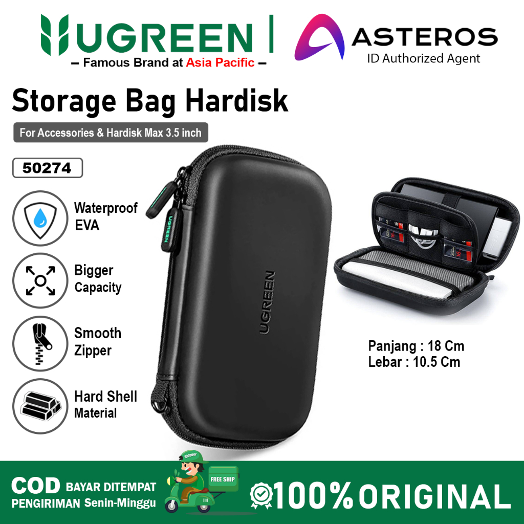 UGREEN Tas Hardisk Eksternal HDD Storage Bag EVA Pouch 50274