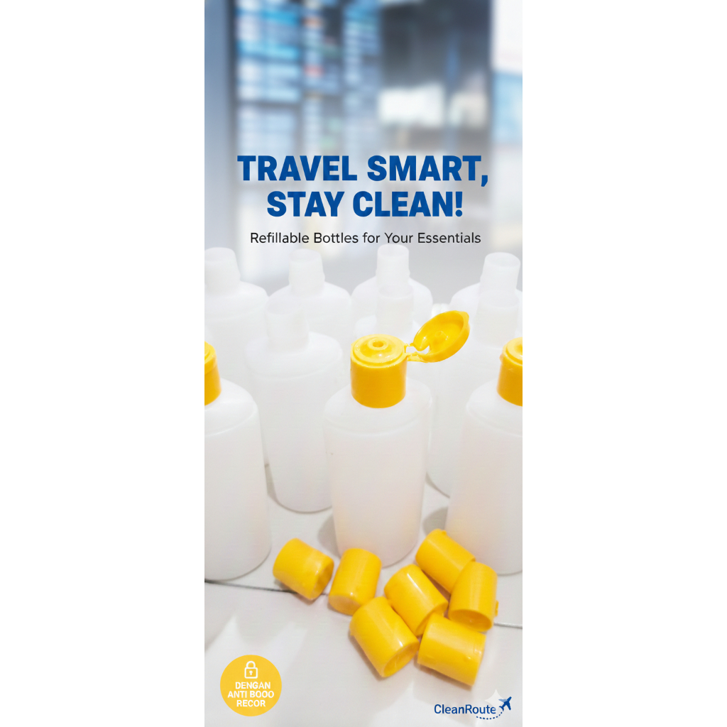 Botol Travel 100ml - Anti Tumpah & Praktis, 10 Pcs