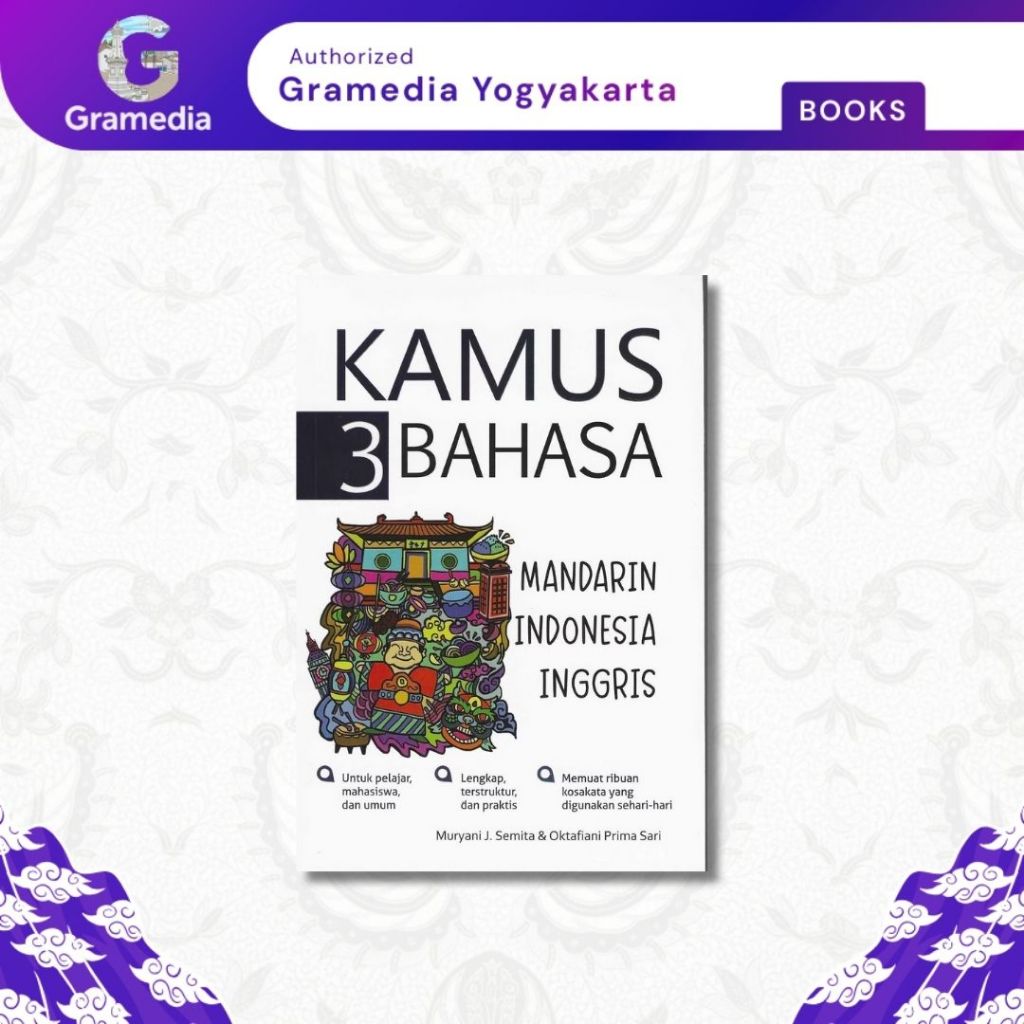 Gramedia Yogya - Kamus 3 Bahasa Mandarin Indonesia Inggris (2026)