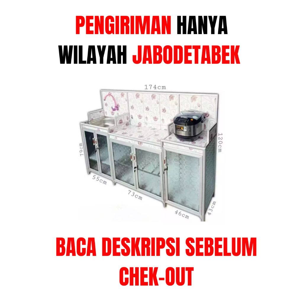 BACA DESKRIPSI / CHT TOKO / Rak piring wastafel 5 pintu holo/lemari dapur serbaguna /wastafel rak ko