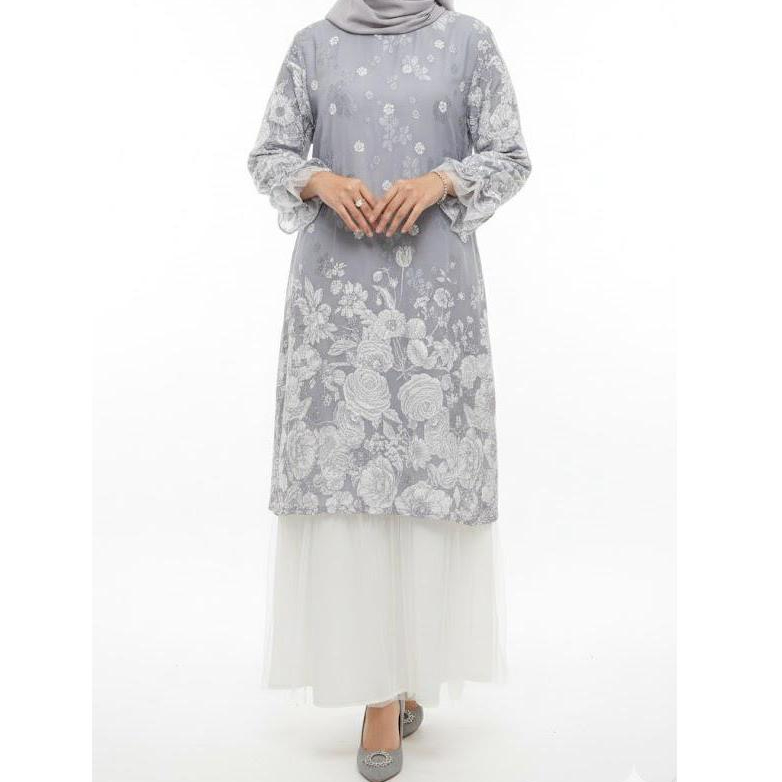 Eprise Yasmine Gamis Dress BLUE AP1544C | Dress Muslim Wanita | Dress Lebaran