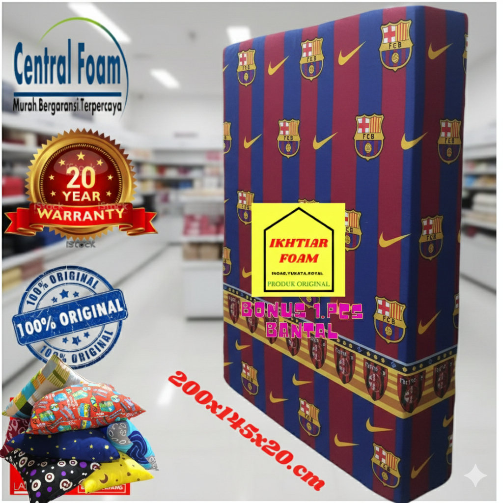Kasur Busa central No 3 Tebal 20 cm Ukuran 200x145x20 cm Garansi 20 Tahun central Foam  Anti Kempes