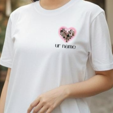 Kaos Sablon Custom Foto Bucin Bareng Pacar UNISEX