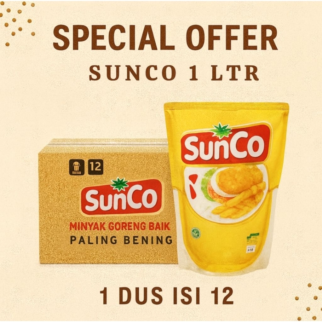 MINYAK GORENG SUNCO 1 LITER 1 DUS ISI 12 PCS PROMO MURAH