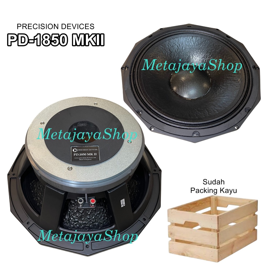 Speaker Component PD1850 MKII  Black Series Komponen 18" Voice Coil 5 Inch Coating Luar Dalam